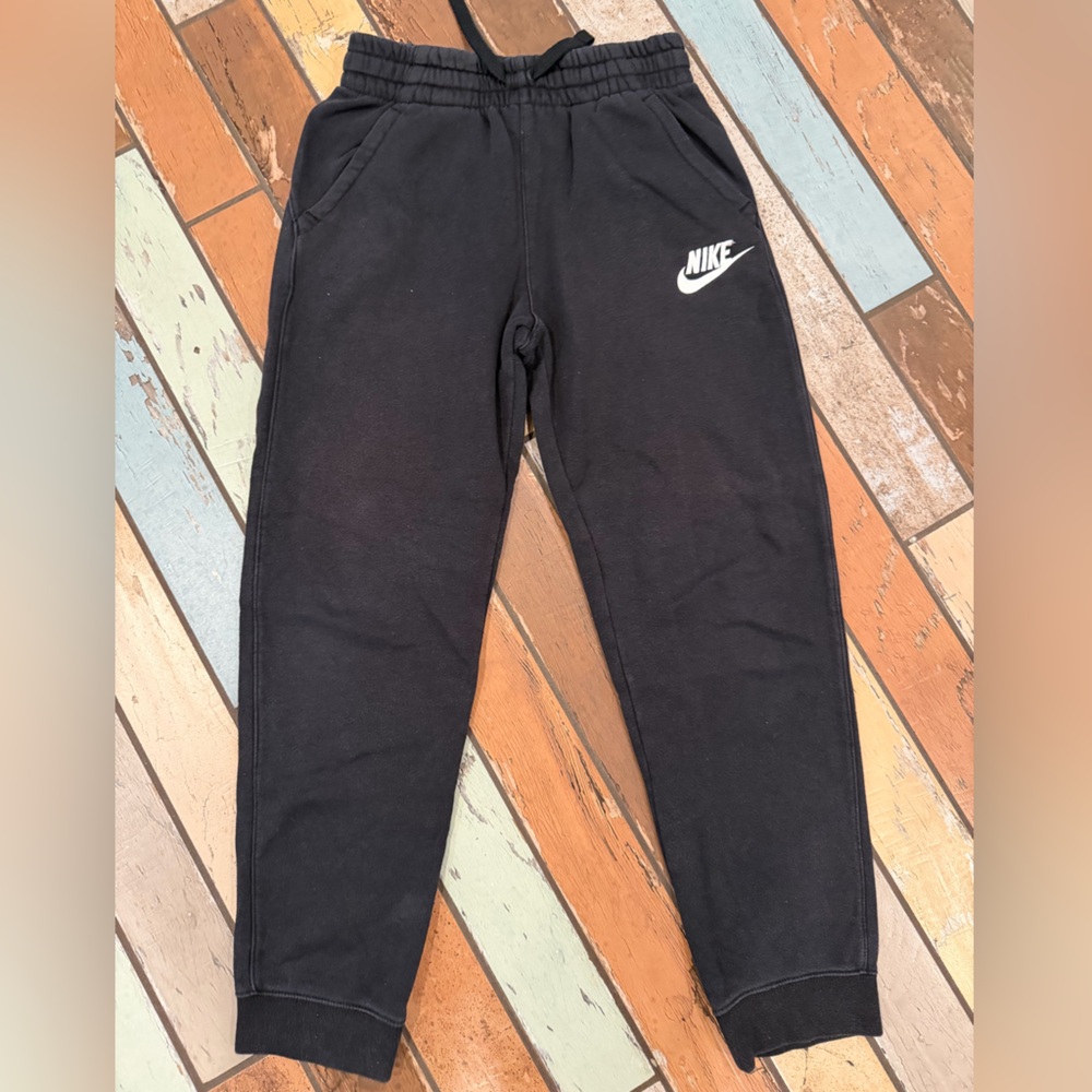 Nike Black Kids Jogger Pants with White Swoosh